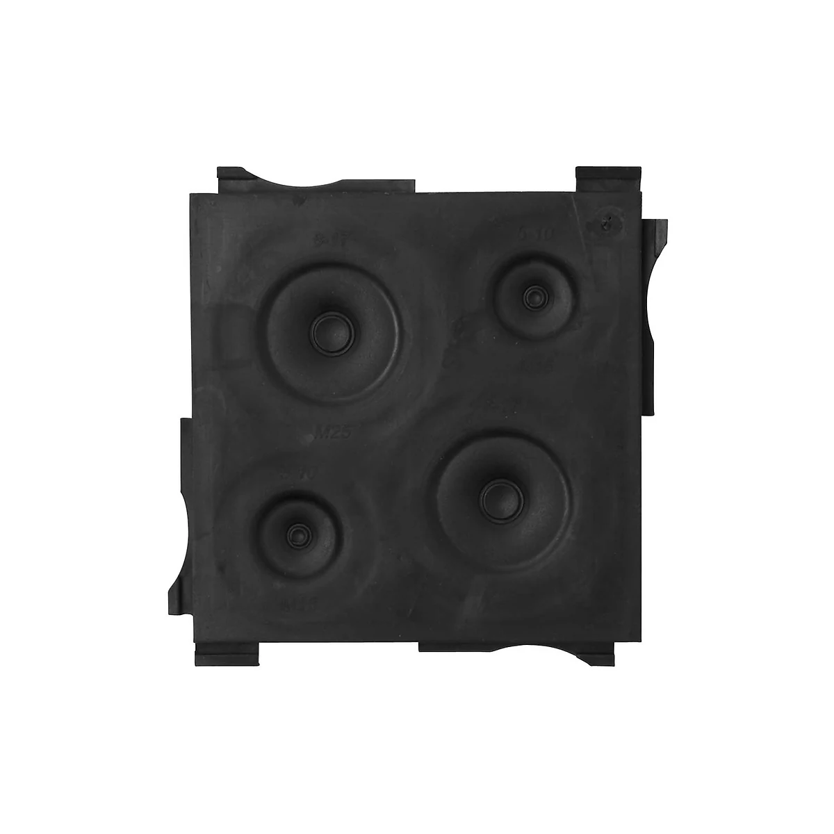 Design-A-Flange FL21 插件 · FL21 68×68 插件，2× M25 + 2× M16 · 黑色 产品图